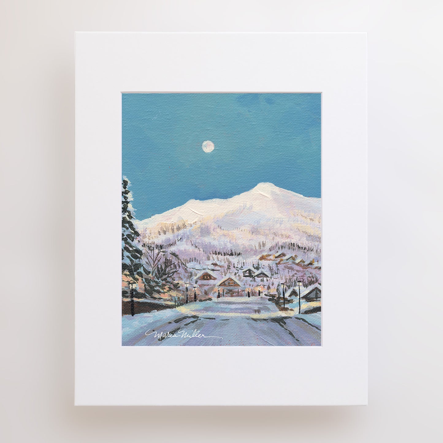 Mountain Town Full Moon