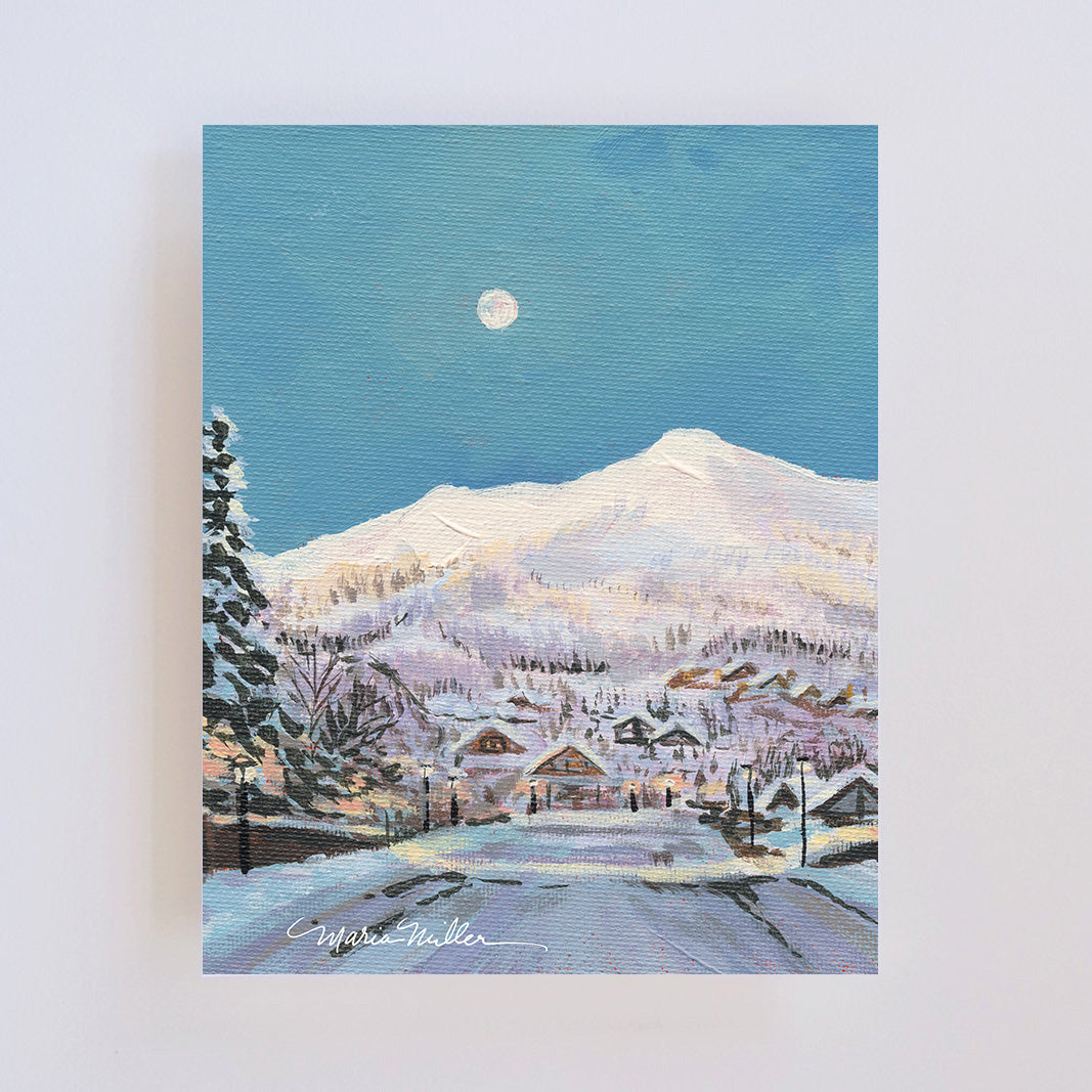 Mountain Town Full Moon