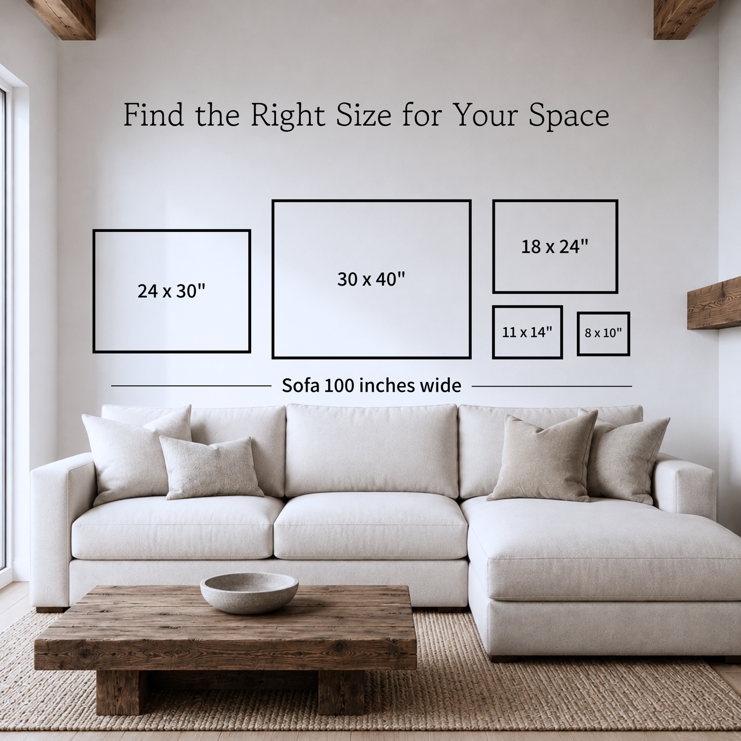 Find the right size for your space - landscape print size guide