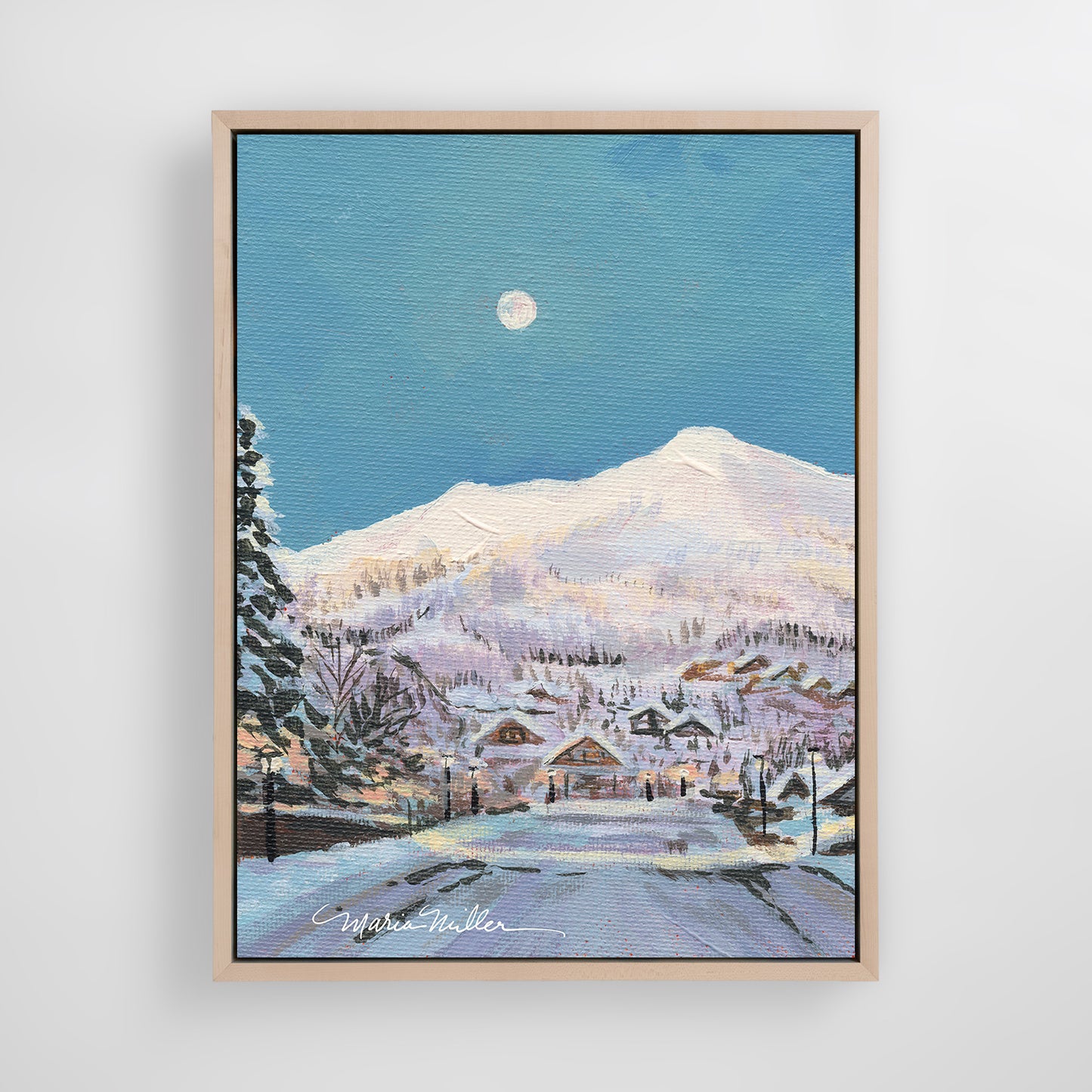 Mountain Town Full Moon