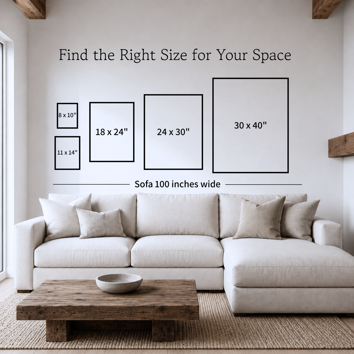 Find the right size for your space - portrait print size guide