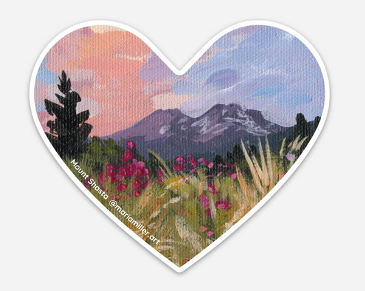 Sweet Pea Sunset Heart Sticker