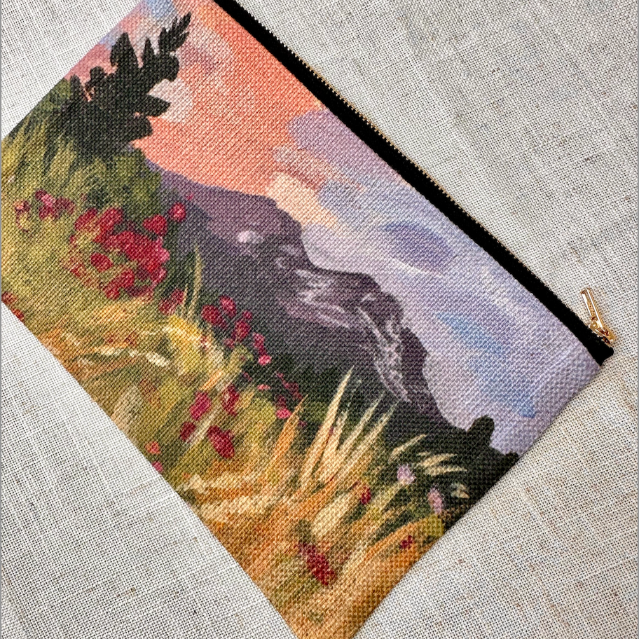 Sweet Pea Sunset Zipper Pouch